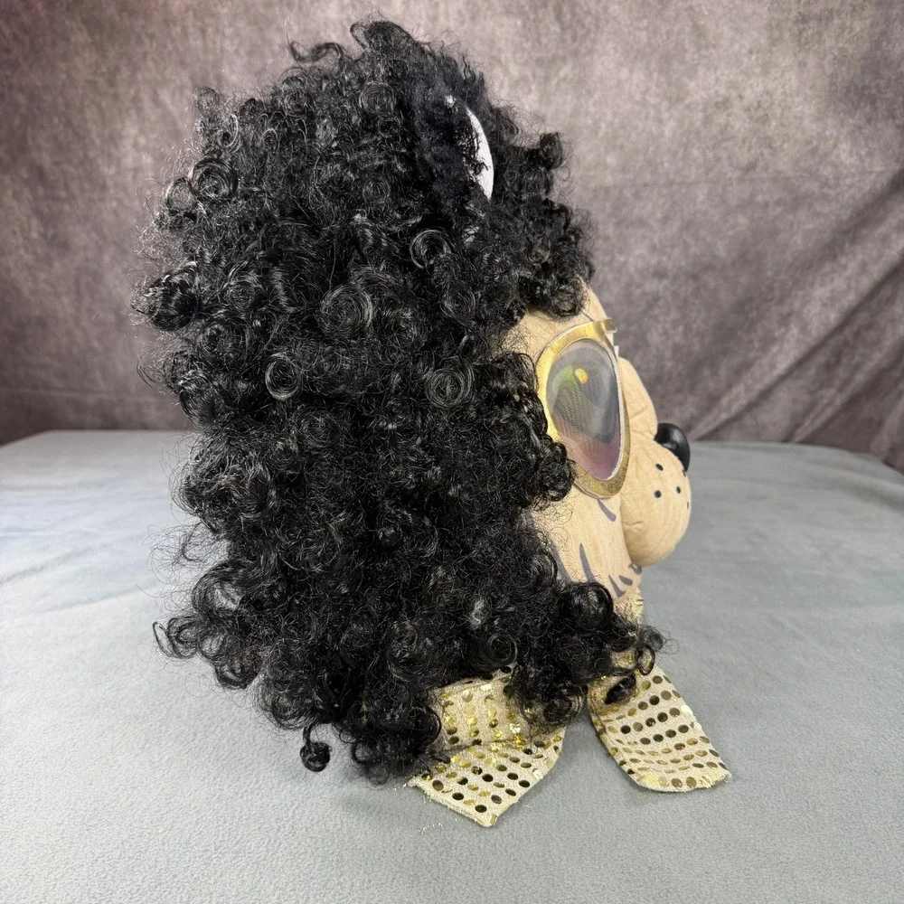 Vintage Kool Kitty Mascot Head Mask Elvis Rocker Cat Costume Gold Glasses